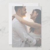 Allure Calligraphy Foto Wedding Einladung (Rückseite)