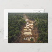 Alluvialer Goldbergbau. Regenwald, Guyana. Postkarte (Vorne/Hinten)