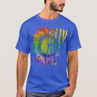 Ally AF Gay Pride Month LGBT Rainbow Sunflower  T-Shirt