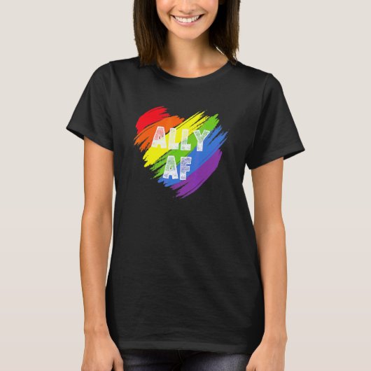 Ally Af Heart Lgbt Community stolz Ally Lgbt Prid T-Shirt (Vorderseite)