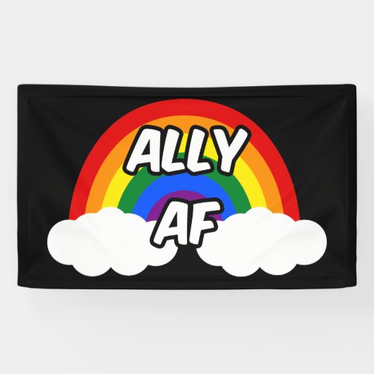 Ally AF I - LGBTQ-Flaggen Gay Trans Queer Stolz Banner (Horizontal)