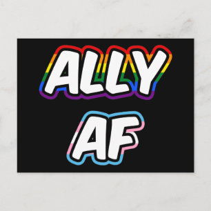 Ally AF II - LGBTQ Flag Gay Trans Queer Stolz Postkarte