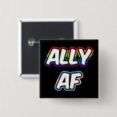 Ally AF II - Queer Stolz der Gay Trans-Flagge für  Button (Vorne & Hinten)