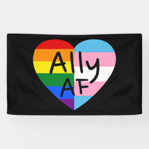 Ally AF III - Queer Stolz der Gay Trans-Flagge fü Banner