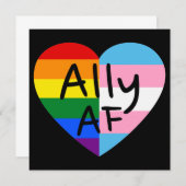Ally AF III - Queer Stolz der Gay Trans-Flagge für Einladung (Vorne/Hinten)
