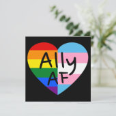 Ally AF III - Queer Stolz der Gay Trans-Flagge für Einladung (Stehend Vorderseite)
