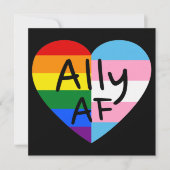 Ally AF III - Queer Stolz der Gay Trans-Flagge für Einladung (Vorderseite)