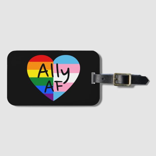 Ally AF III - Queer Stolz der Gay Trans-Flagge für Gepäckanhänger (Vorderseite (Horizontal))