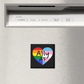 Ally AF III - Queer Stolz der Gay Trans-Flagge für Magnet (In Situ (Geschirrspüler))