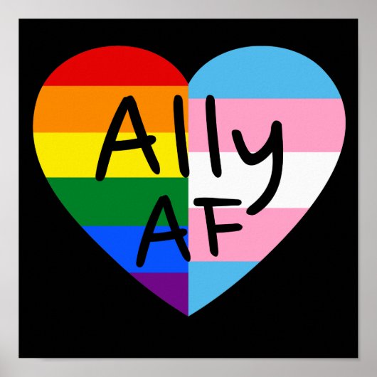 Ally AF III - Queer Stolz der Gay Trans-Flagge für Poster (Vorne)
