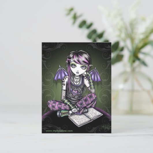 Ally Bat Winged Emo Ipod Fairy Postkarte (Stehend Vorderseite)