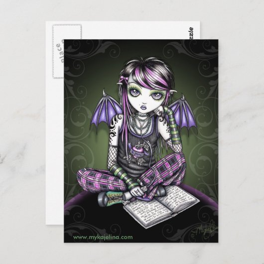 Ally Bat Winged Emo Ipod Fairy Postkarte (Vorne/Hinten)