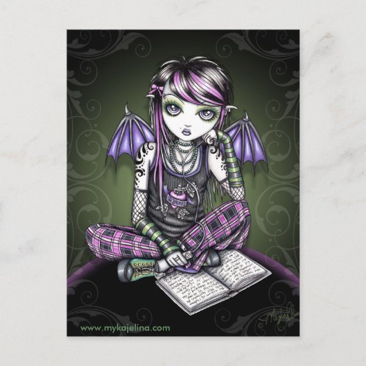 Ally Bat Winged Emo Ipod Fairy Postkarte (Vorderseite)