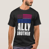 Ally Brother Bisexual Flag Lgbt Gay Pride T-Shirt (Vorderseite)
