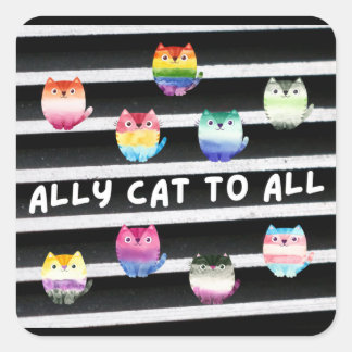 Ally Cat an alle Quadratischer Aufkleber