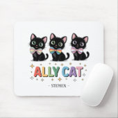 Ally Cat - Black Cat LGBTQ Prix Mousepad (Mit Mouse)