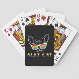 Ally Cat Cute Cat Rainbow Pride Spielkarten
