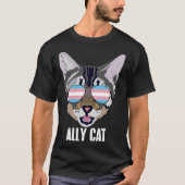 Ally Cat Funny Cat Trans Pride Pullover Hoodie (Vorderseite)