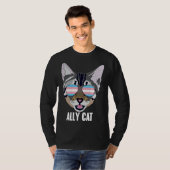 Ally Cat Funny Cat Trans Pride T-Shirt (Vorne ganz)