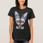 Ally Cat Funny Cat Trans Pride T-Shirt (Vorderseite)