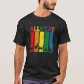 Ally Cat Lgbt Gay Rainbow Pride Flag Ally Cat Lgb T-Shirt (Vorderseite)