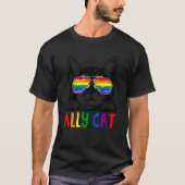 Ally Cat Lgbt Gay Rainbow Pride Flag Boys Men Girl T-Shirt (Vorderseite)