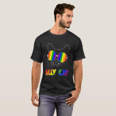 Ally Cat LGBT Gay Rainbow Pride Flag Sunflower LGB T-Shirt (Vorne ganz)