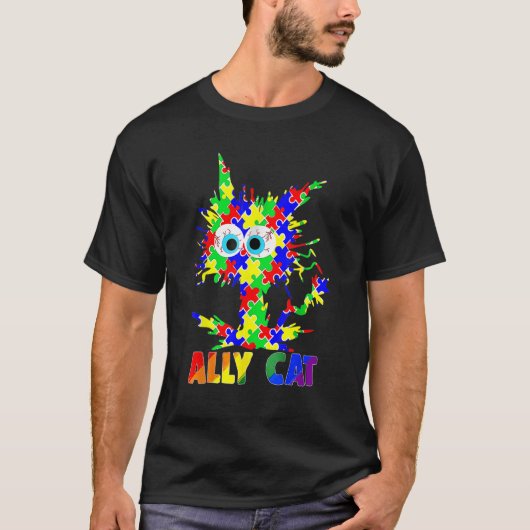 Ally Cat LGBT Gay Rainbow Pride Flag Sunflower LGB T-Shirt (Vorderseite)