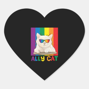 Ally Cat Lgbt Gay Rainbow Prilag Boys Men Herz-Aufkleber