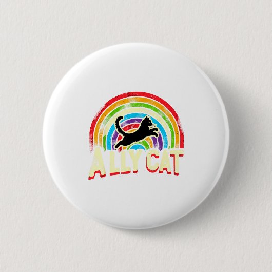 Ally Cat Lgbt Pride Cat  Button (Vorderseite)