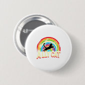 Ally Cat Lgbt Pride Cat  Button (Vorne & Hinten)