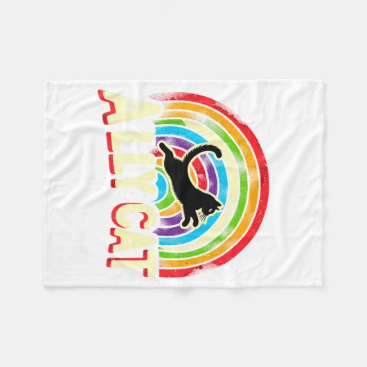 Ally Cat Lgbt Pride Cat Fleecedecke (Vorderseite (Horizontal))