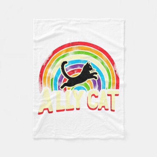 Ally Cat Lgbt Pride Cat  Fleecedecke (Vorderseite)