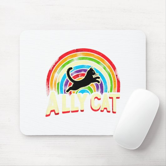 Ally Cat Lgbt Pride Cat  Mousepad (Mit Mouse)