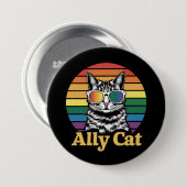 Ally Cat LGBT Rainbow Flag LGBTQ Geschenk Button (Vorne & Hinten)