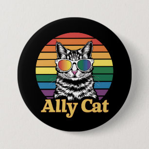 Ally Cat LGBT Rainbow Flag LGBTQ Geschenk Button