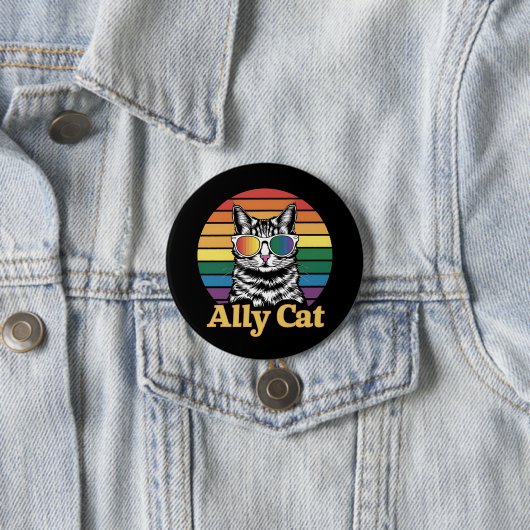 Ally Cat LGBT Rainbow Flag LGBTQ Geschenk Button (Beispiel)