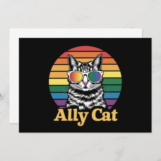 Ally Cat LGBT Rainbow Flag LGBTQ Geschenk Einladung (Vorne/Hinten)