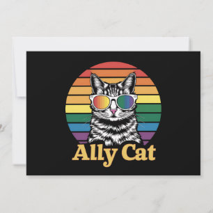 Ally Cat LGBT Rainbow Flag LGBTQ Geschenk Einladung