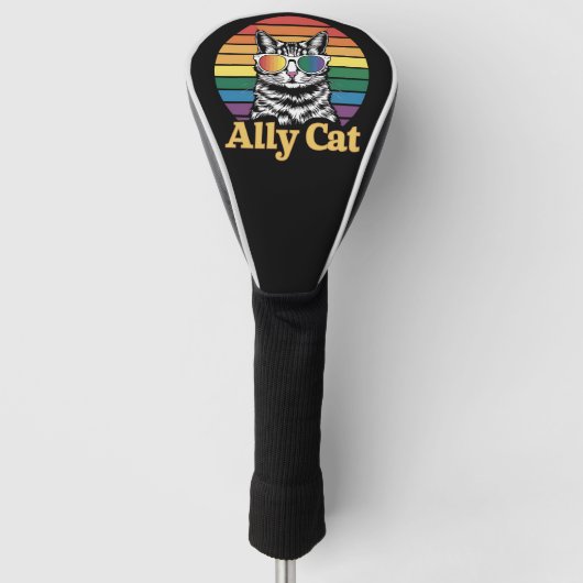Ally Cat LGBT Rainbow Flag LGBTQ Geschenk Golf Headcover (Vorderseite)
