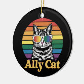 Ally Cat LGBT Rainbow Flag LGBTQ Geschenk Keramik Ornament (Links)