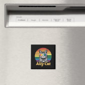 Ally Cat LGBT Rainbow Flag LGBTQ Geschenk Magnet (In Situ (Geschirrspüler))