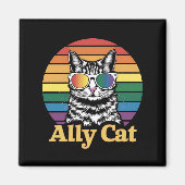 Ally Cat LGBT Rainbow Flag LGBTQ Geschenk Magnet (Vorne)