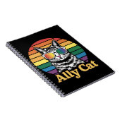 Ally Cat LGBT Rainbow Flag LGBTQ Geschenk Notizblock (Rechte Seite)