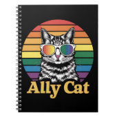 Ally Cat LGBT Rainbow Flag LGBTQ Geschenk Notizblock (Vorderseite)