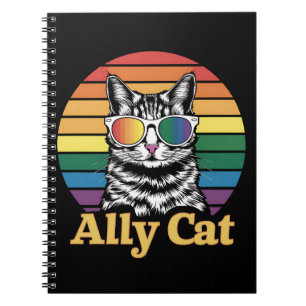 Ally Cat LGBT Rainbow Flag LGBTQ Geschenk Notizblock