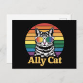 Ally Cat LGBT Rainbow Flag LGBTQ Geschenk Postkarte (Vorne/Hinten)