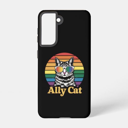 Ally Cat LGBT Rainbow Flag LGBTQ Geschenk Samsung Galaxy Hülle (Rückseite)