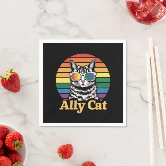 Ally Cat LGBT Rainbow Flag LGBTQ Geschenk Serviette (Beispiel)