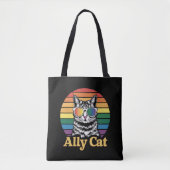 Ally Cat LGBT Rainbow Flag LGBTQ Geschenk Tasche (Vorderseite)